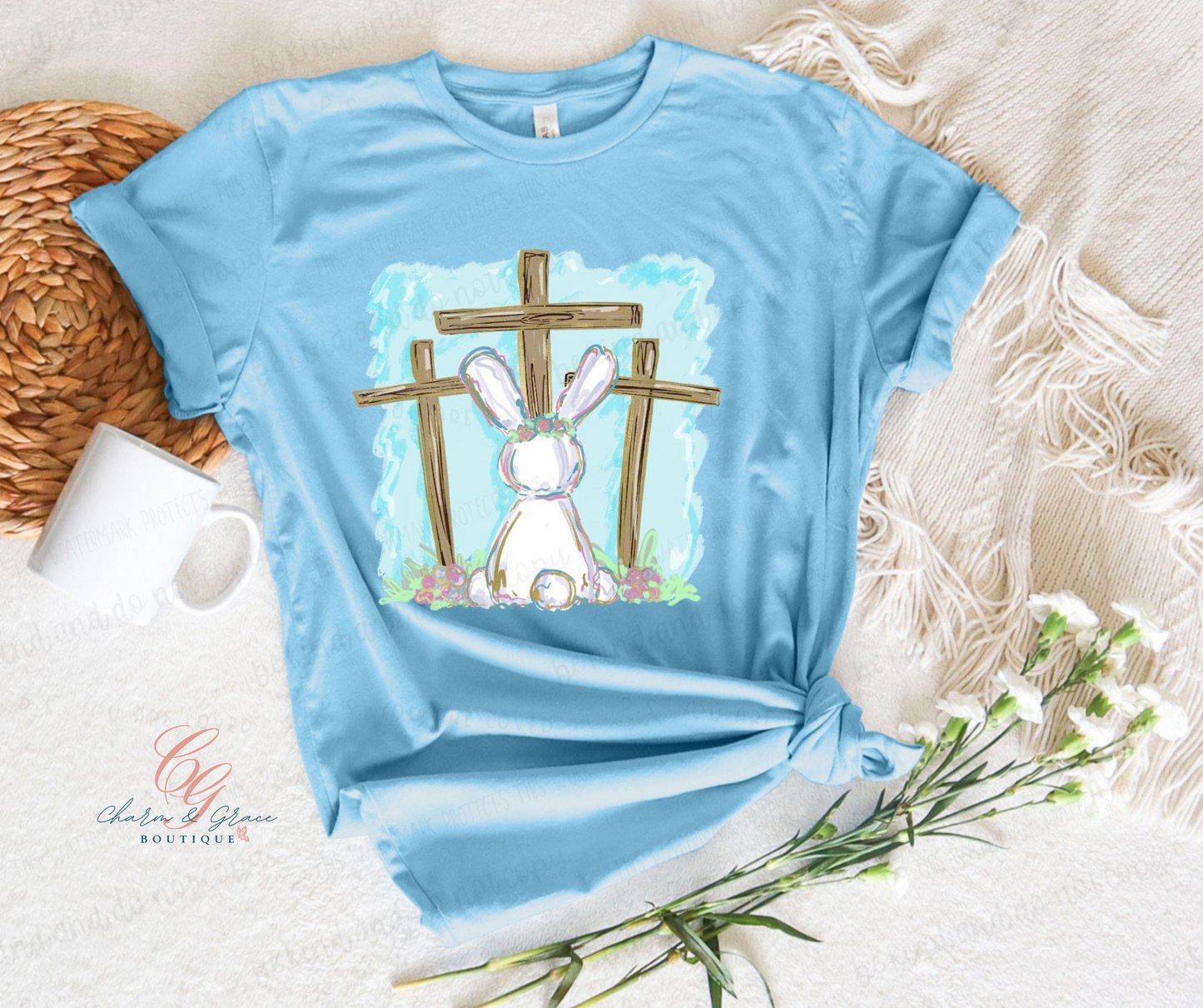 Bunny at the Cross Graphic Top