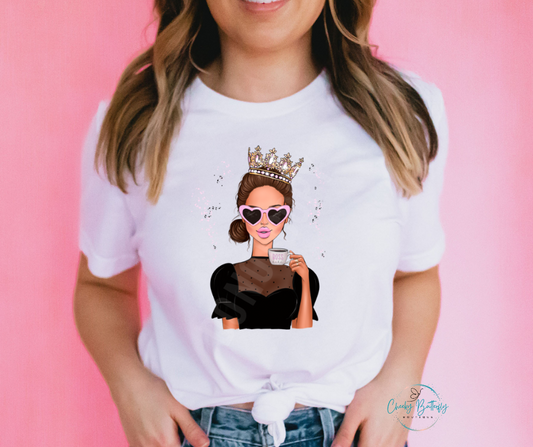 Boss Crown Babe Brunette Hair Graphic Tee