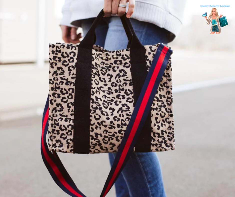 Sofia Leopard Canvas Crossbody Tote - XL