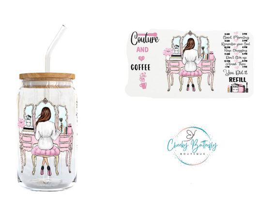 Couture and Coffee | Glass Tumbler