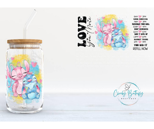 Love You More, Water Drinking Encouragement Glass Tumbler