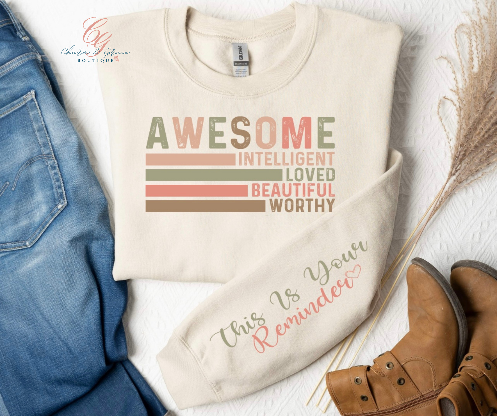 Awesome Intelligent Loved Beautiful Worthy This is your Reminder Graphic Top