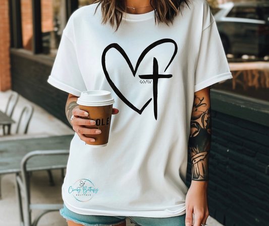 Faith hear cross - Christian Faith Graphic Top