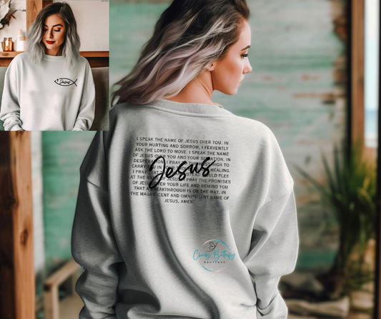 I speak the name of Jesus - Christian Faith Graphic Top