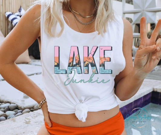 Lake Junkie colorful summer graphic top
