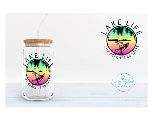 Lake Life 16oz. Glass Tumbler