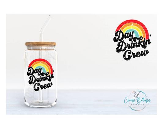 Day Drinkin' Crew 16oz Glass Tumbler