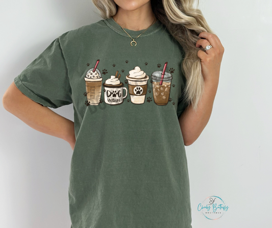 Dog mom latte drinks graphic top