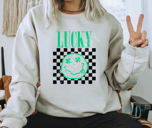 Lucky checkered graphic shirt