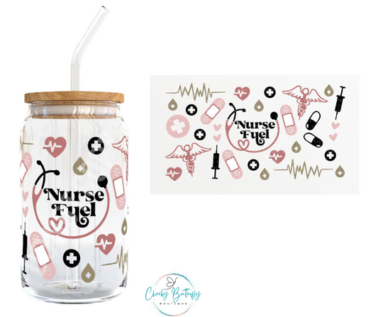 Nurse Fuel Glass Tumbler