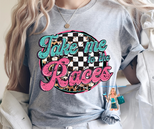 Take me to the races graphic top