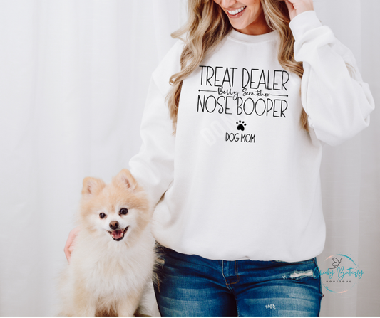 Treat Dealer Belly Scratch Nose Booper Dog Mom Graphic Top
